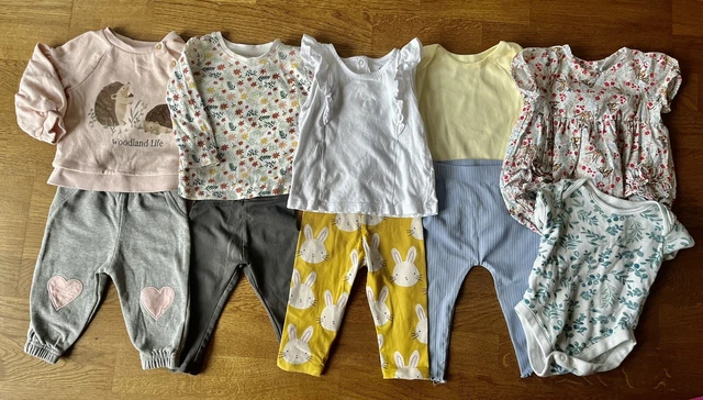 Baby Girls Clothes Bundle 6-9 Months Top Jumper Bunny Leggings Vest Disney Bambi