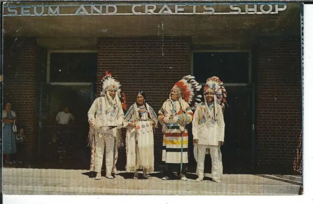 CH-140 MT, Browning Blackfeet Indians Entrance Museum Chrome Postcard