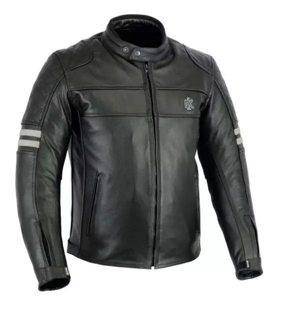 Rksports Speed 5 Mens Retro Leather Motorcycle Motorbike Jacket with Armour