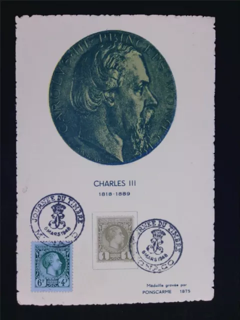 MONACO MK 1948 PRINCE CHARLES FÜRST MAXIMUMKARTE CARTE MAXIMUM CARD MC CM c6736