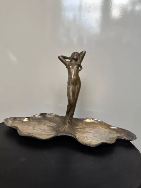 Antike WMFB Desertschale Obstschale Nymphe um 1900 Jugendstil ,versilbert
