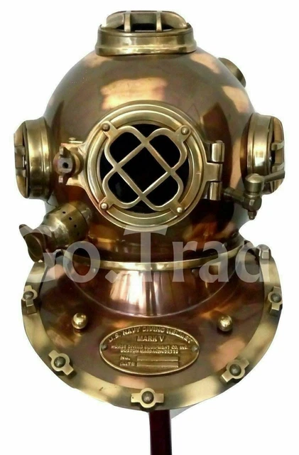 CASQUE DE PLONGÉE sous-marine frotté à l'huile US Navy Mark V Deep 18"... EUR 204,88 - FR