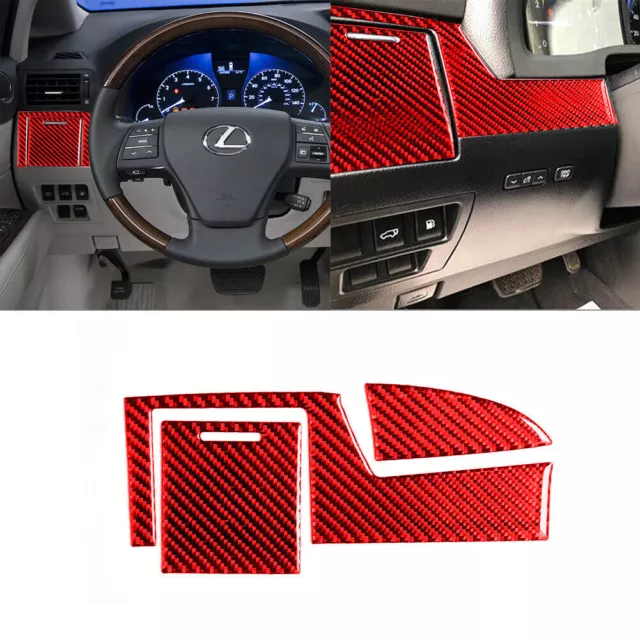 Red Carbon Fiber Driver Side Dashboard Cover Trim For Lexus RX350 RX450h