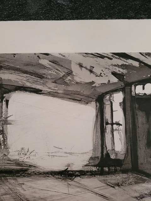 Lithographie signée et numérotée signature à identifier 7/100 4
