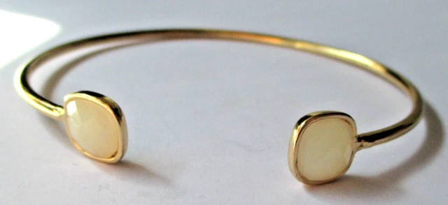 Bracelet Rigide Doré Signé Monet - Décor Gravé Relief - Bijou Vintage Années 80/90 *4427