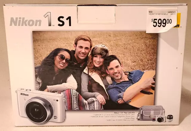 Nikon 1 S1 Two Lens 10.1 MP Digital Camera Kit Mint in Box