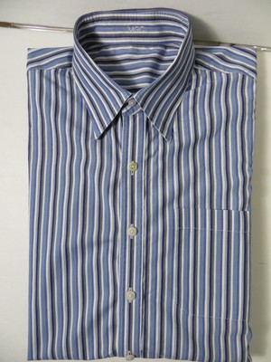 Ex cond! Men's J. Hilburn Shirt by Tessitura Monti striped dry cleaned nice $110
