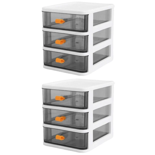 2x Organisateur Tiroirs En plastique Tiroir Boîte De Rangement De bureau