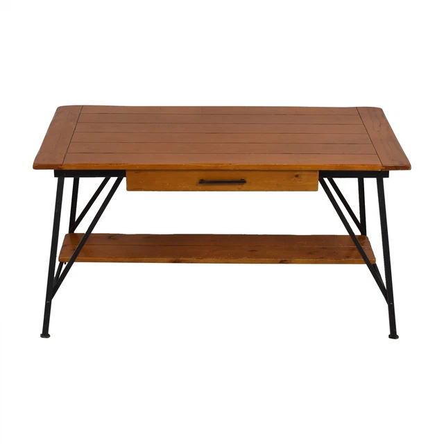 Pottery Barn Desk Mid-Century/Transitional Wood & Metal w/Matching Console Table