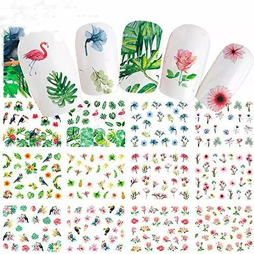 Calcomanias De Agua Materiales Arte Para Uñas 50 Hojas Diseño 3D Flor Pegatinas