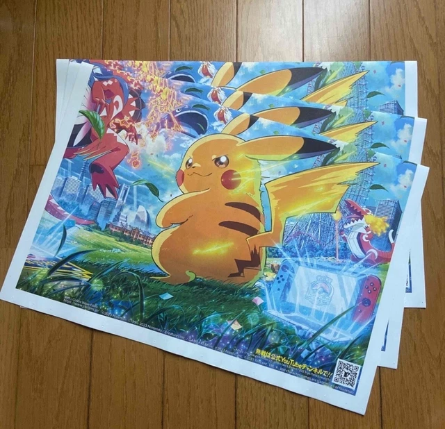 Pokemon World Championships 2023 pikachu Newspaper Extra flyer Sankei Set of 3
