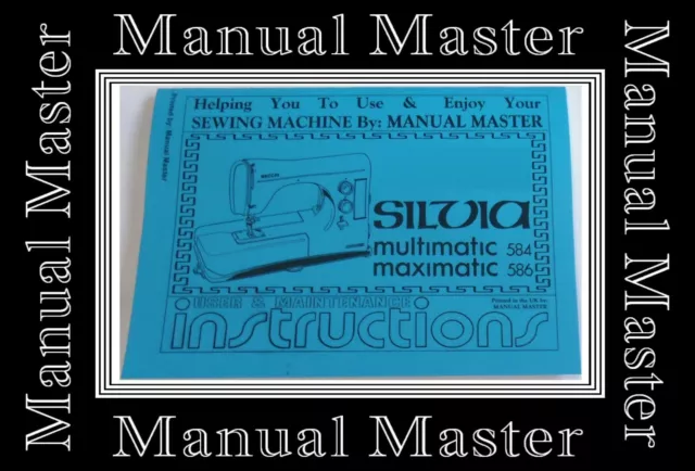 NECCHI Silvia 584 & 586 ZigZag Sewing Machine Instruction Manual Booklet