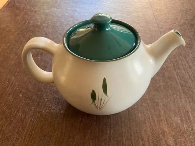 Denby- Langley Greenwheat Large Teapot, Hand Painted, Signed