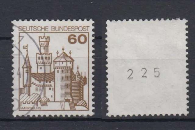 Bund 917 RM mit ungerader Nr. Burgen + Schlösser 60 Pf gestempelt /4