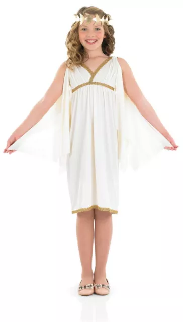 KIDS ANCIENT GREEK Goddess Costume S -XL Girls Roman Toga Fancy Dress ...