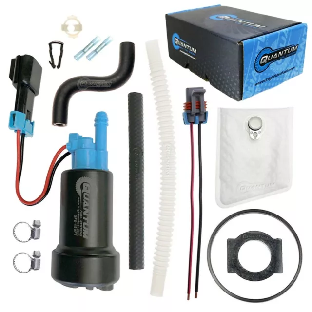 Quantum 450LPH E85 Compatible Carburant Pompe + Installation Kit + Flex Tuyau