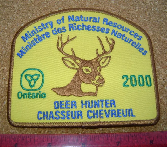 2000 ONTARIO MNR DEER HUNTING PATCH badge,crest,moose,bear,elk,hunter big game