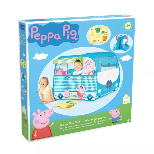 Peppa Pig Campervan Pop-Up Jeu Tente Cabane Intérieur & Extérieur Fun Grand Bleu