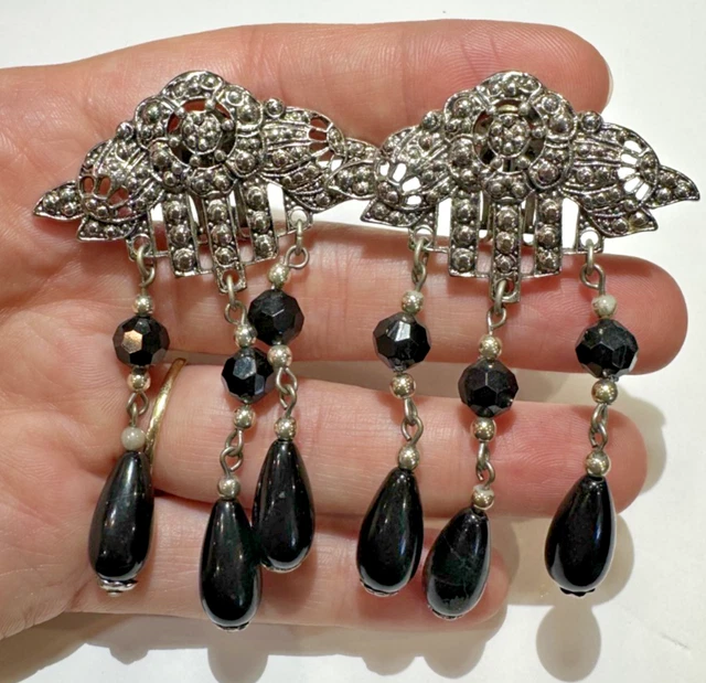 Boucles D'oreilles Clips J. L. Blin - Modèle Soleils En Métal Argenté, Occasion