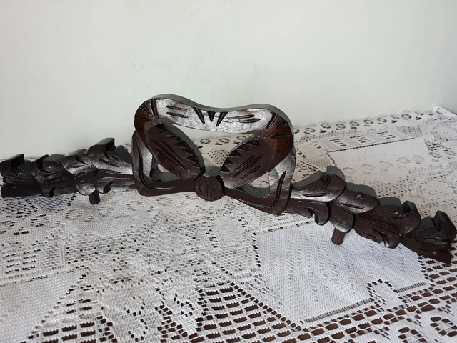 Vintage Architectural Carved Mahogany Wood Pediment