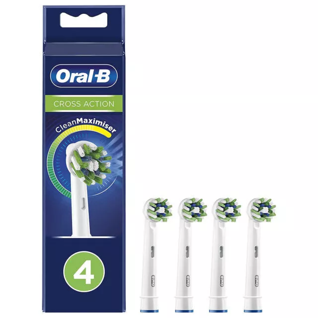 Oral-B Cross Action Tête de Rechange pour Brosse à Dents Rotative - 4 Pack