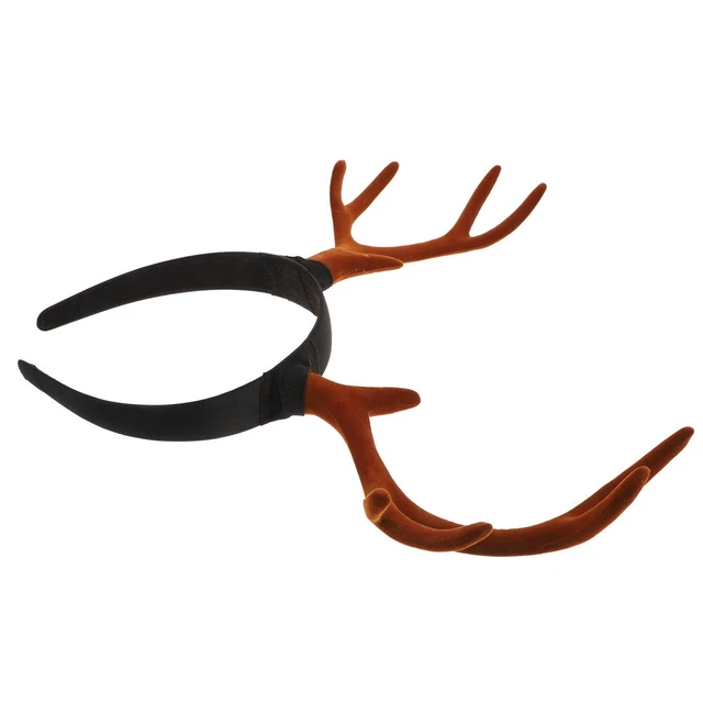 Dima de plástico Big Antler diadema de ciervo diadema de asta tela marrón