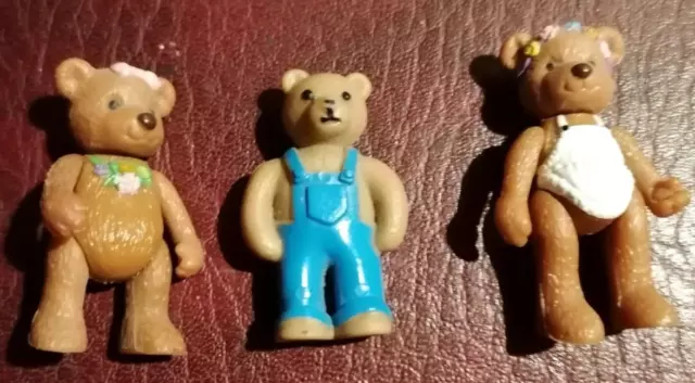 3 Miniatur Teddys, ideal für Puppenhaus