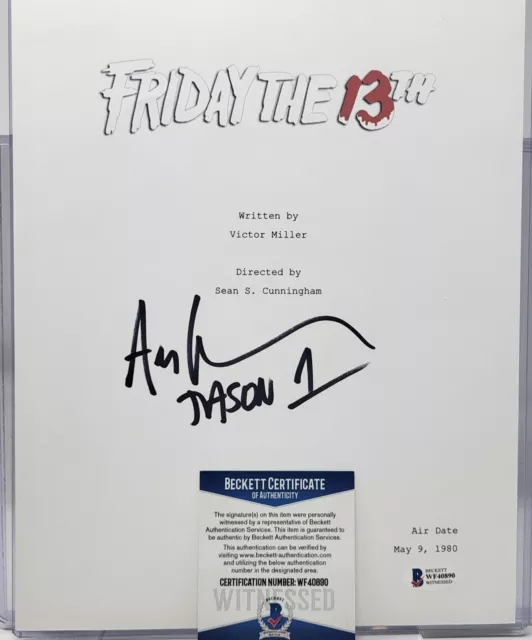 Ari Lehman signed Full 89 Page Script OG Jason Voorhees Friday the 13th Beckett