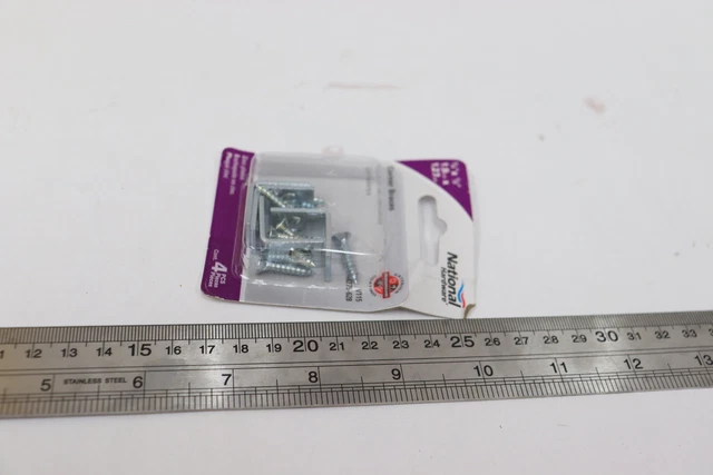 (4-Pk) National Hardware Zinc Plated Corner Braces 3/4" x 1/2" N275-628