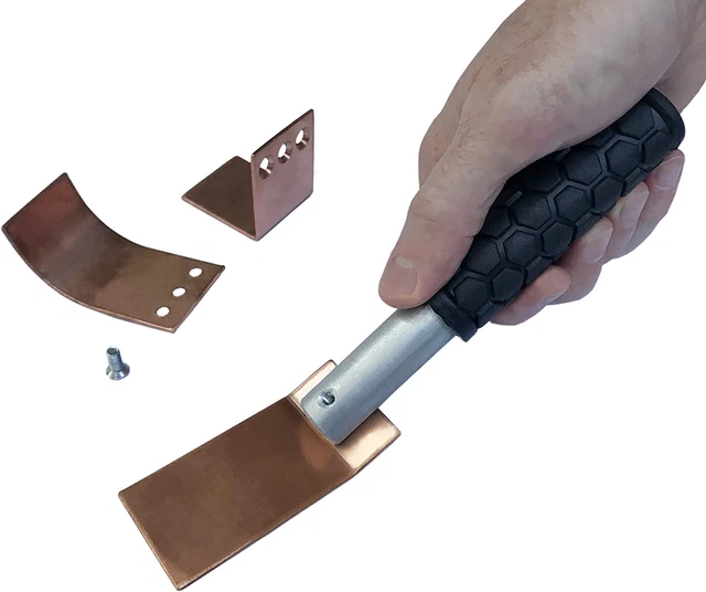 Copper Welding Spoon Welders Helper Welding Tool 3 Plate Set, Flat/Curved/Angle