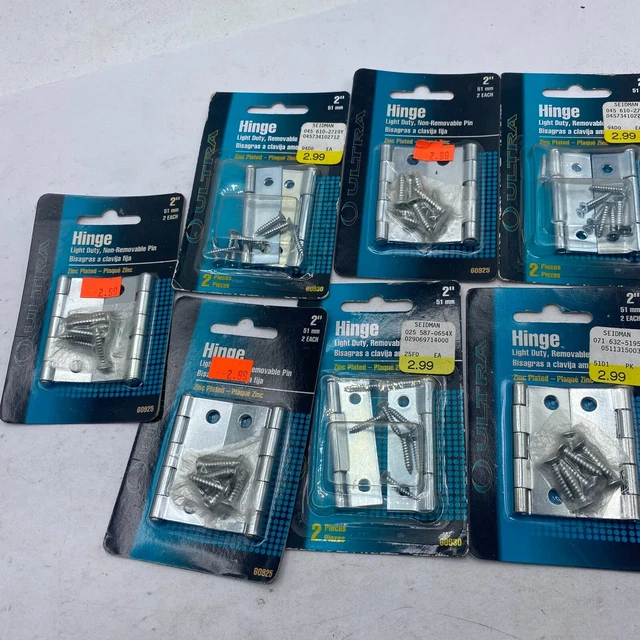 LOT OF 7 ULTRA Hinge Light Duty Zinc Plated Fence Gate Barn Door 2" 60930