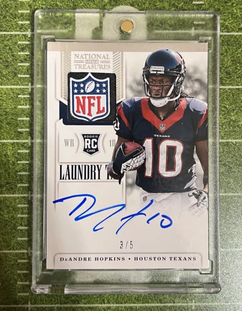 2013 Deandre Hopkins National Treasures Laundry Tag Shield /5 Auto RPA