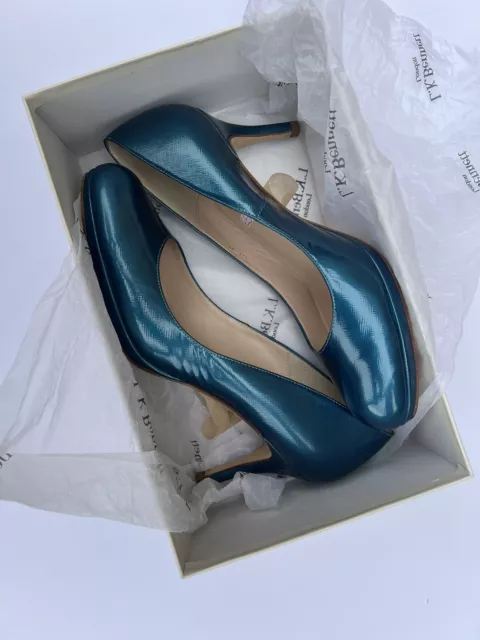 LK Bennett Sybila Heels Royal Saffiano Patent Leather New UK Size 8 EU Size 41