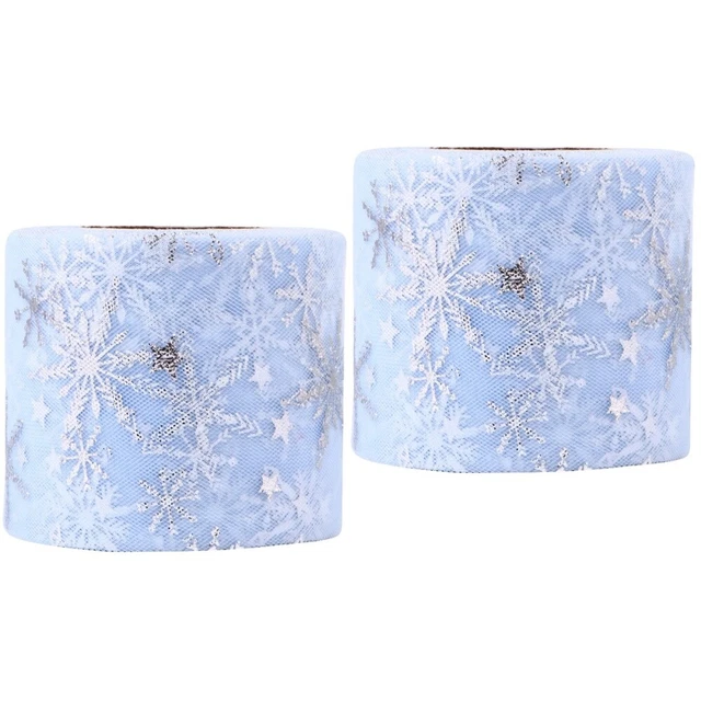 2 Sets Glitter Tüll Spool Tüll Spool Mesh Schleier Material Winter Band