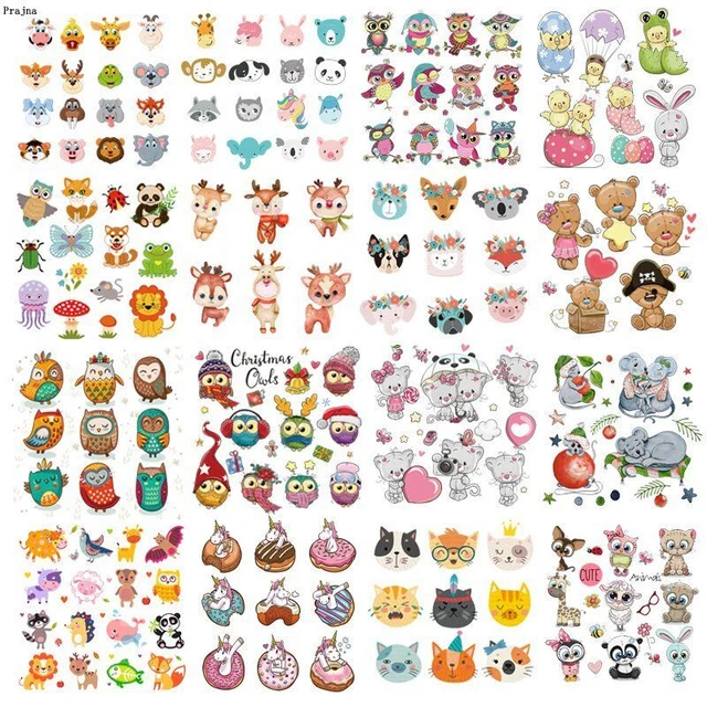 Iron On Animal Patches-Heat Transfer Vinyl Unicorn Owl Patch Thermal Sticker DIY