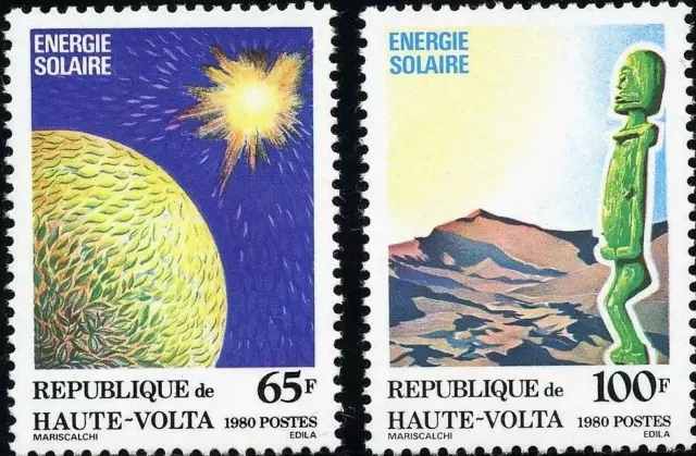 UPPER VOLTA OBERVOLTA 1980 785-86 Sonnenenergie Solar Energy Dessert Earth MNH