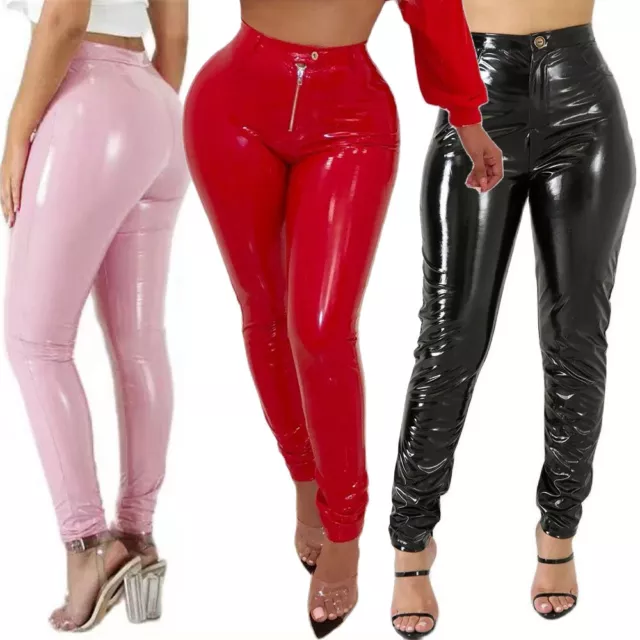 Latex Leggings Sexy High Waist Pants for Women Sexy Fit Slim Customize  0.4mm F88