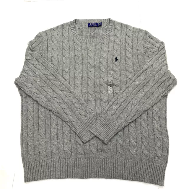 Polo Ralph Lauren Chunky Cable Knit Sweater Gray