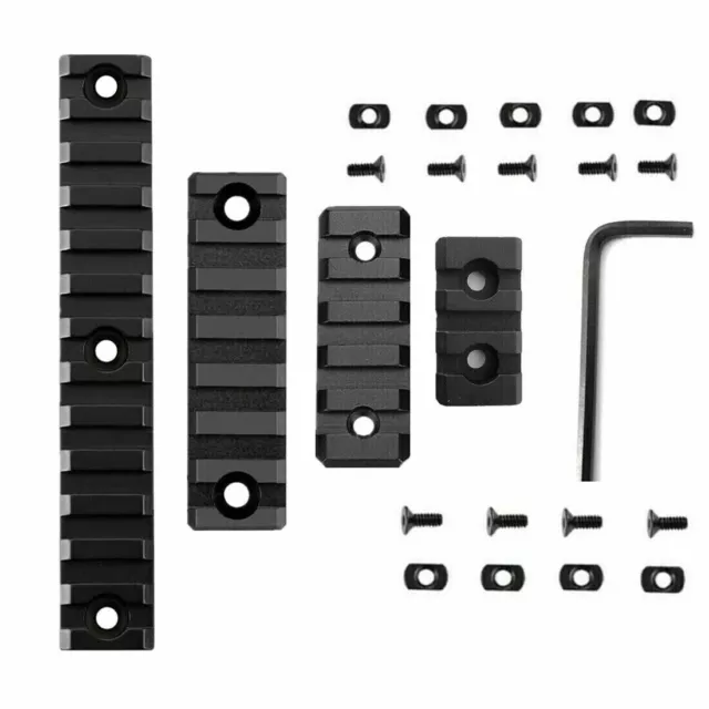 4 Pack Aluminum MLOK 3 Slot 5 Slot 7 slot 13 Slots Rail Section Weaver Picatinny