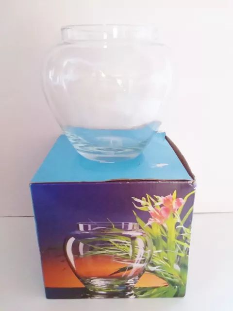 Small Glass Fish Bowl Planter Vase 1/2 Gallon  New in box