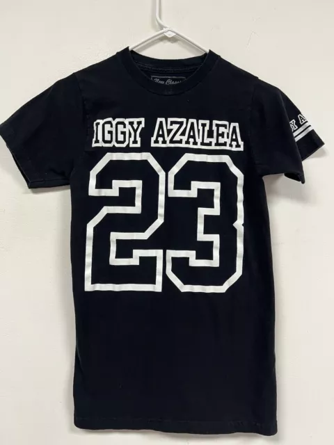 Iggy Azalea 23 T Shirt Womens Size Small Black Short Sleeve Cotton Logo #23 Rap