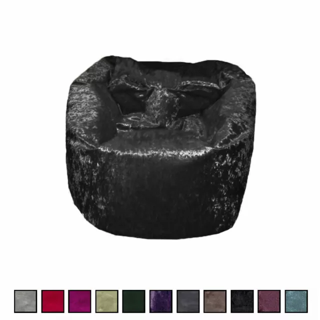 Beanbag CRUSHED VELVET Bean Bag Gaming Chair Seat Lazy Lounger Couch Kids Adults