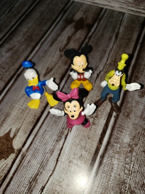 Lot of 4 DISNEY PVC Toy Mini Figures Mickey & Minnie Mouse Donald Duck & Goofy
