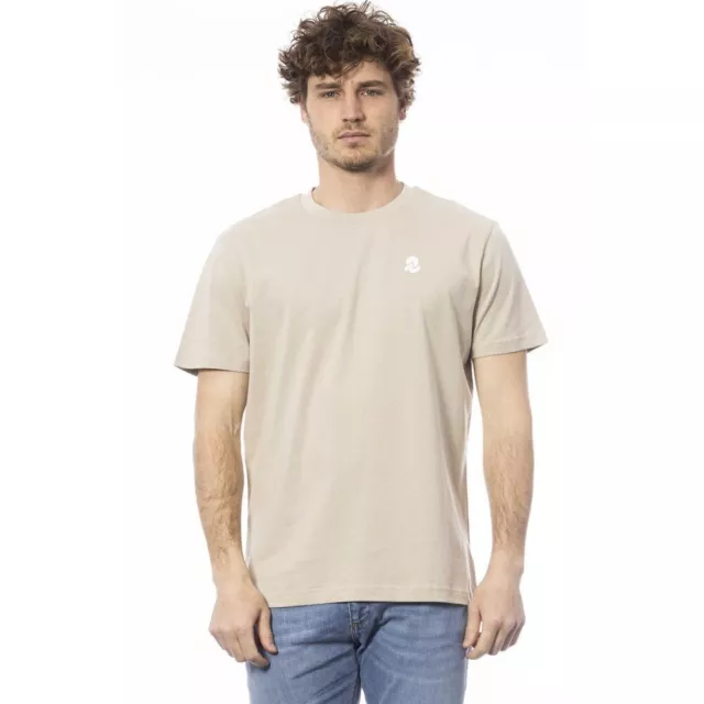 Invicta Beige Coton Col Rond Logo Homme T-Shirt Authentique