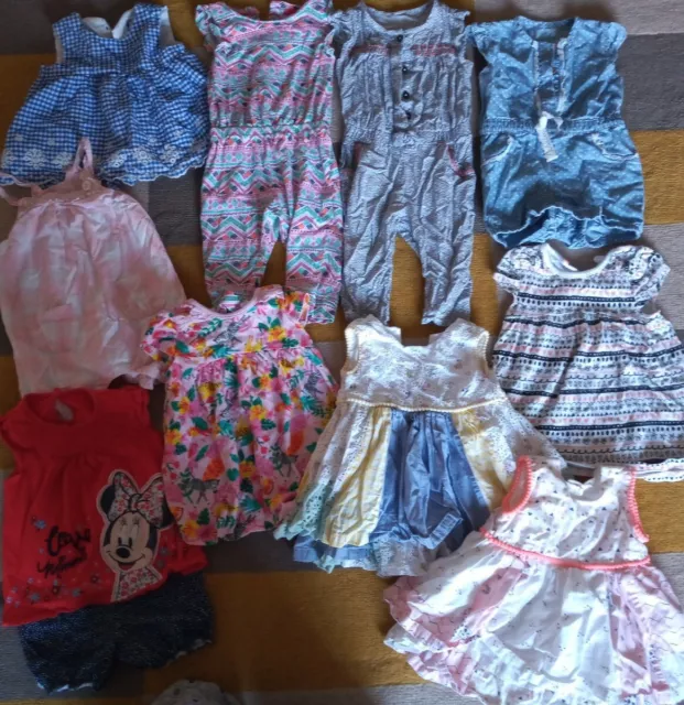 Baby Girls Beautiful 6-9 Months Bundle 2 jumpsuits, playsuit,5 dresses,outfit S