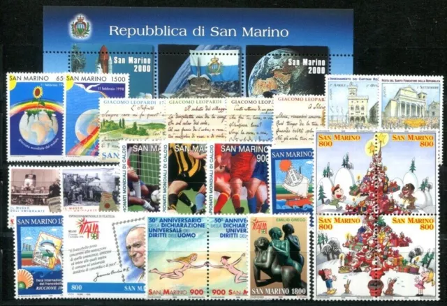 SAN MARINO 1998 1756-1809 ex ** POSTFRISCH JAHRGANG fast KOMPLETT(I3830