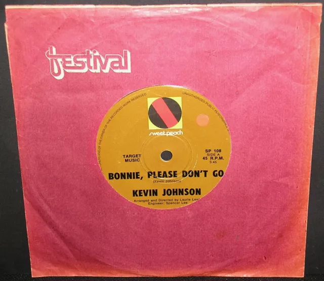 Kevin Johnson - Bonnie, Please Don't Go - '71 Oz 1St Press/Sweet Peach 108/Ex(+)