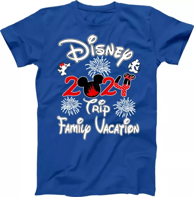 Disney Family Vacation 2024 Mickey Minnie Castle Customized Adult Youth T-Shirts