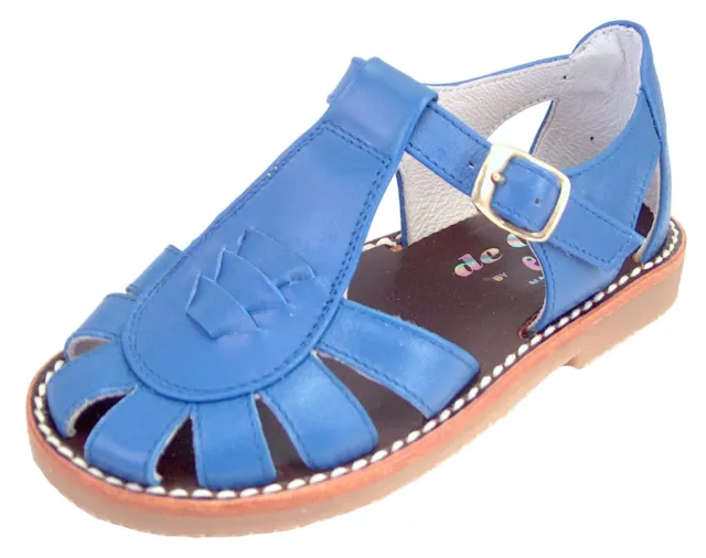 DE OSU -Spain -Boys/Girls Blue Leather Fisherman Sandals -European -Sizes 4.5-10