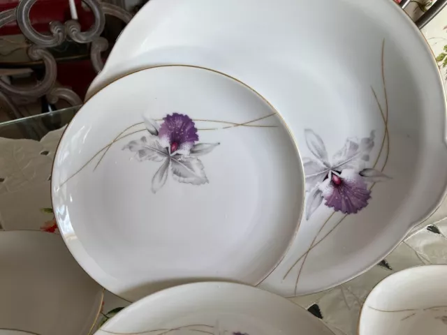Service à gâteaux Eschenbach en porcelaine, décor floral 2